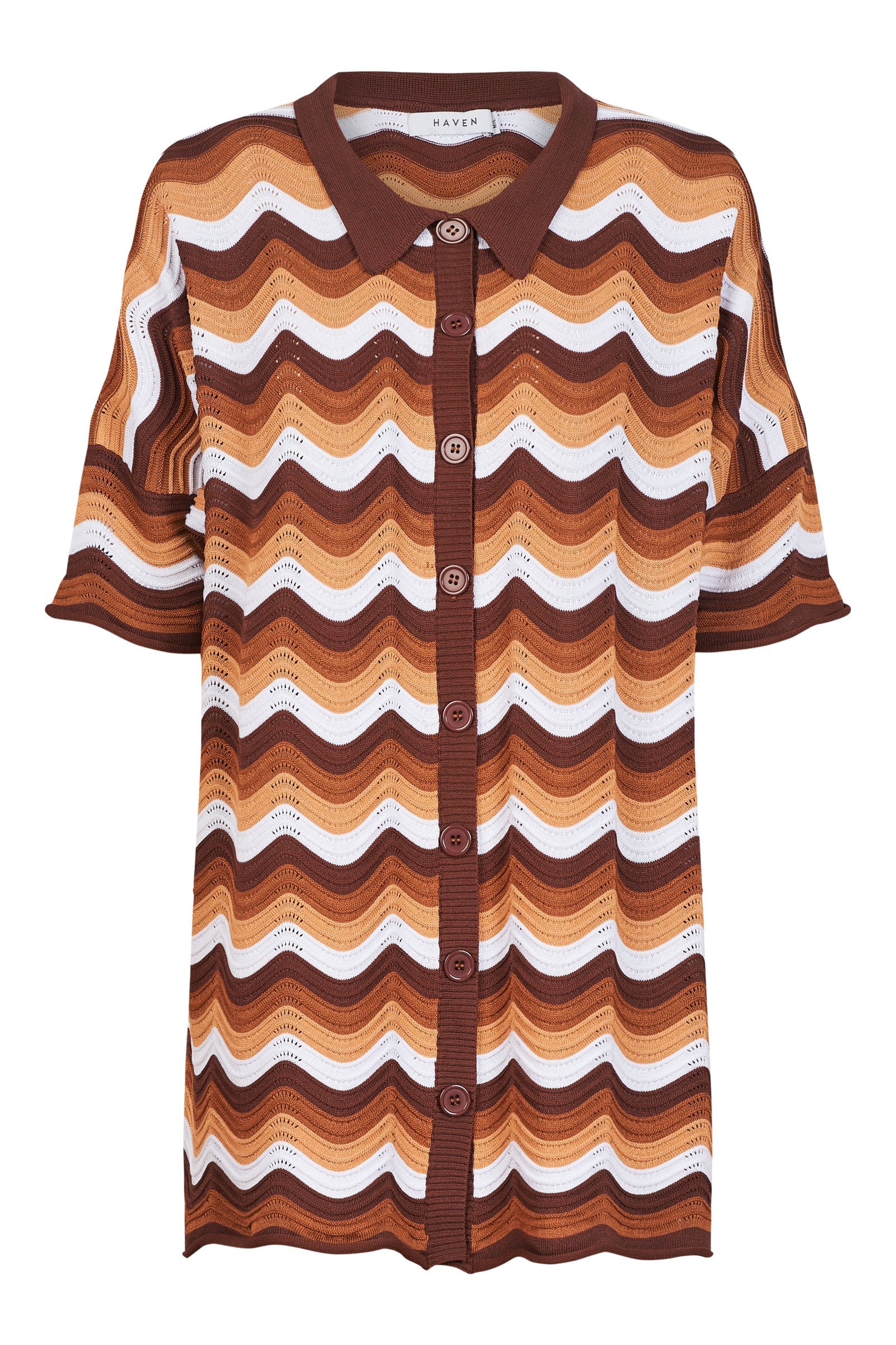 Amalfi Knit Shirt - Tiramisu - The Haven Co