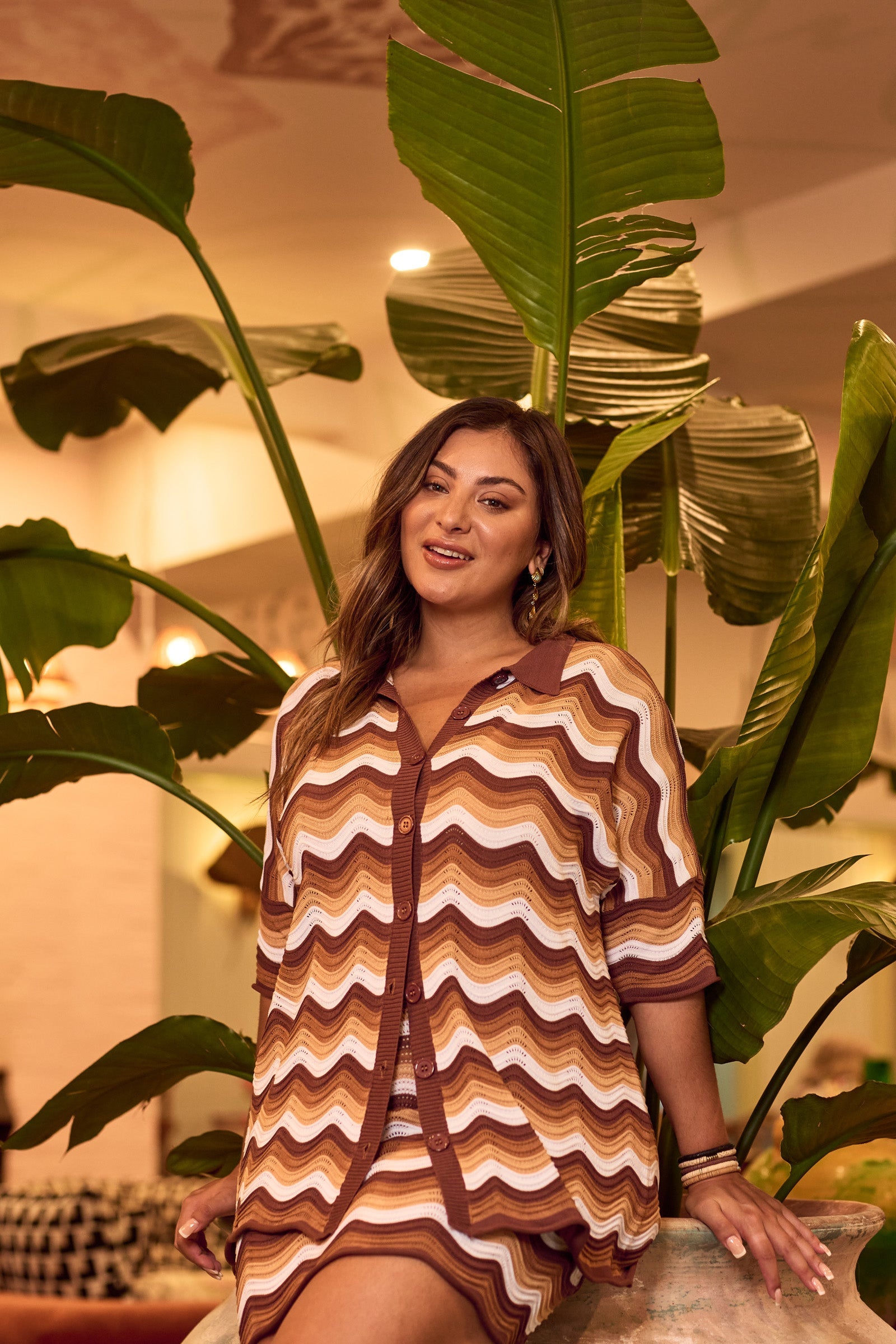 Amalfi Knit Shirt - Tiramisu - The Haven Co