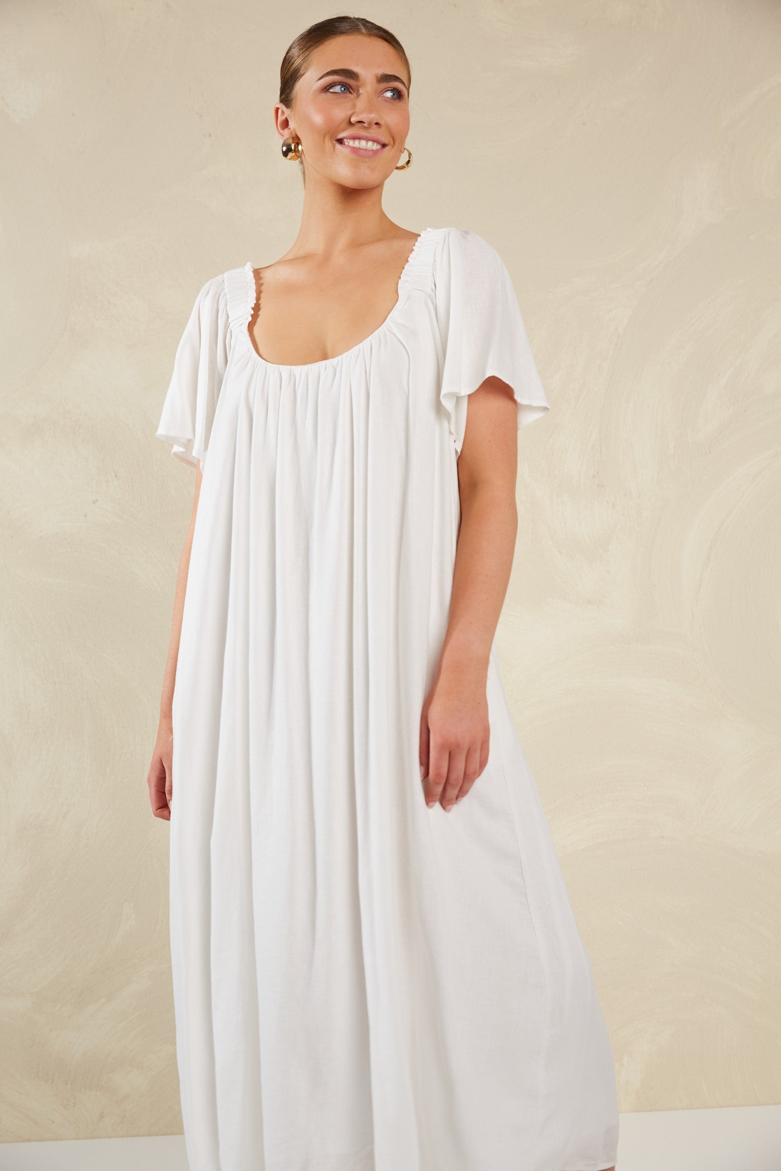 Florence Ruffle Dress - Bianco - The Haven Co