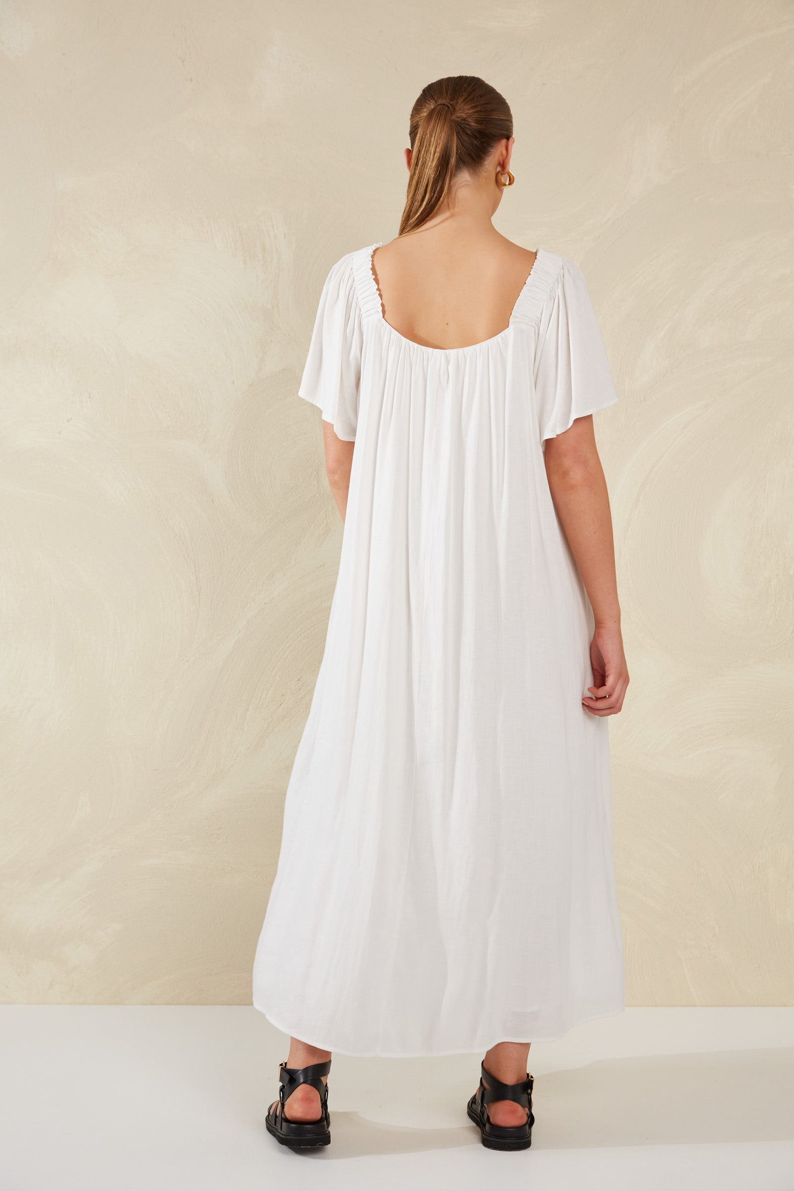 Florence Ruffle Dress - Bianco - The Haven Co