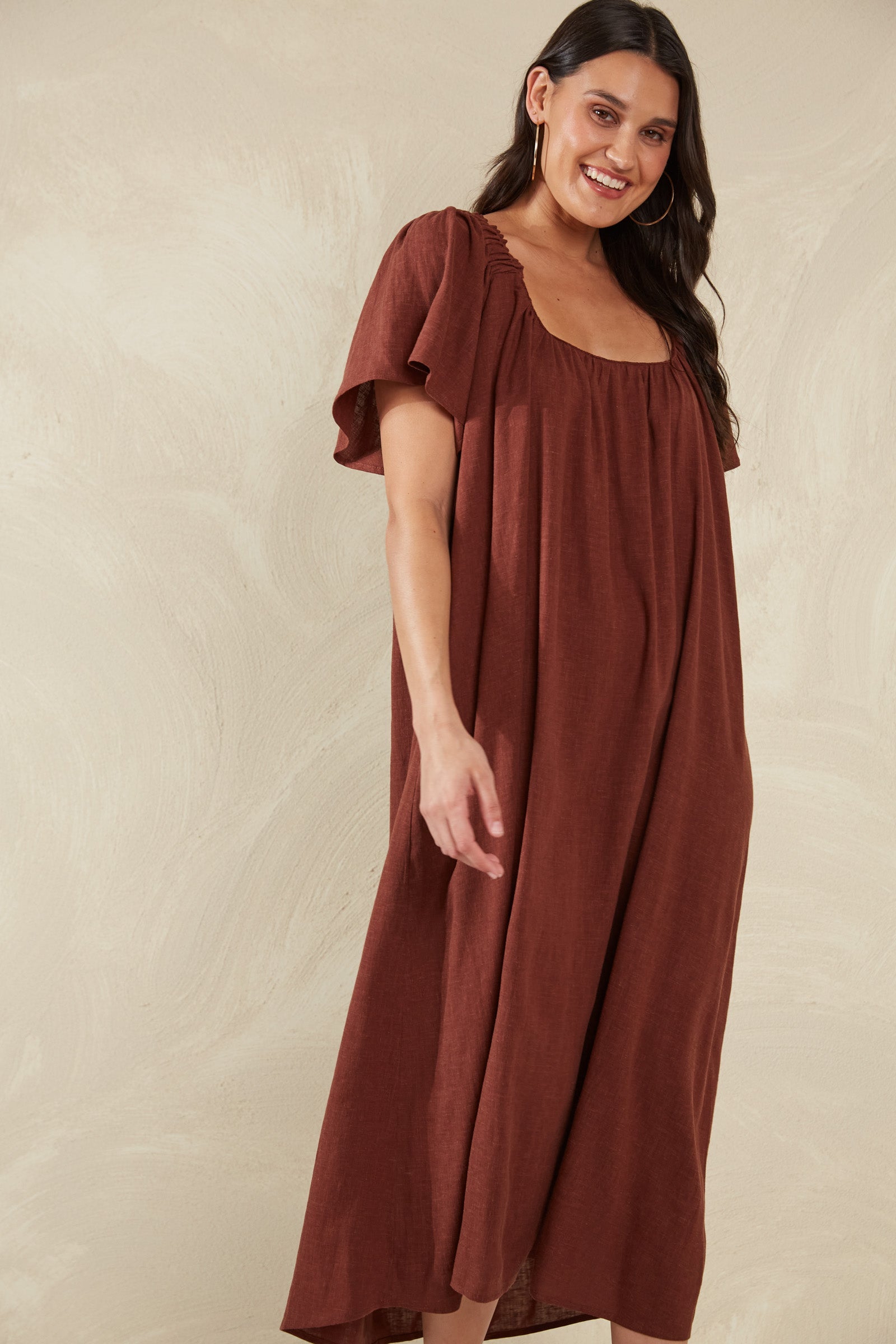 Florence Ruffle Dress - Espresso - The Haven Co