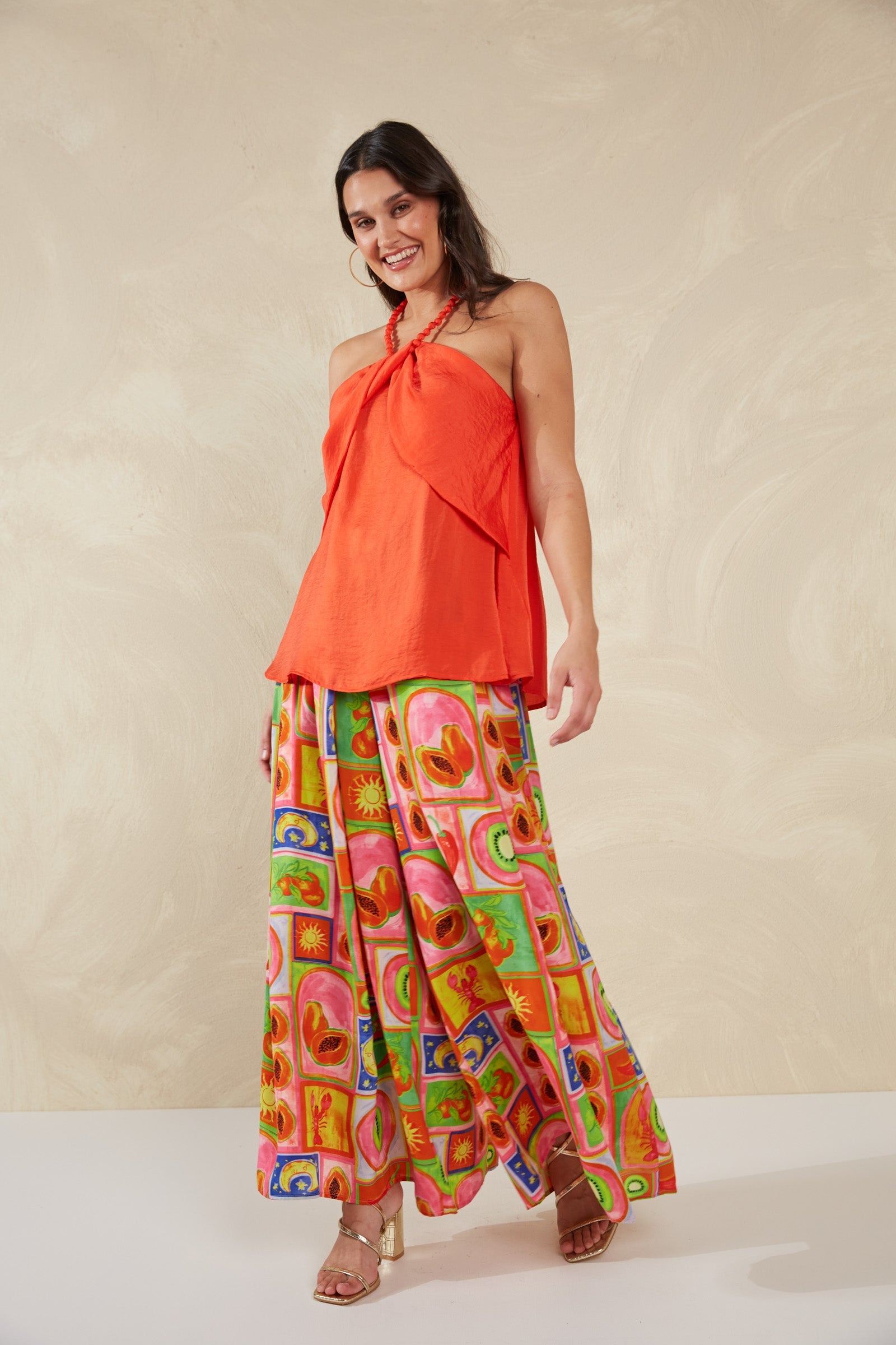 Portofino Halter Top - Aperol - The Haven Co