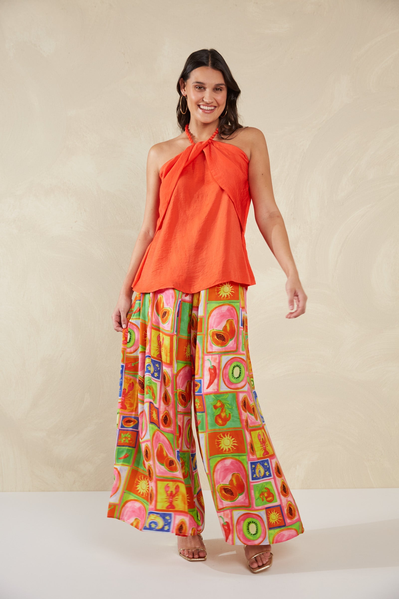 Portofino Halter Top - Aperol - The Haven Co