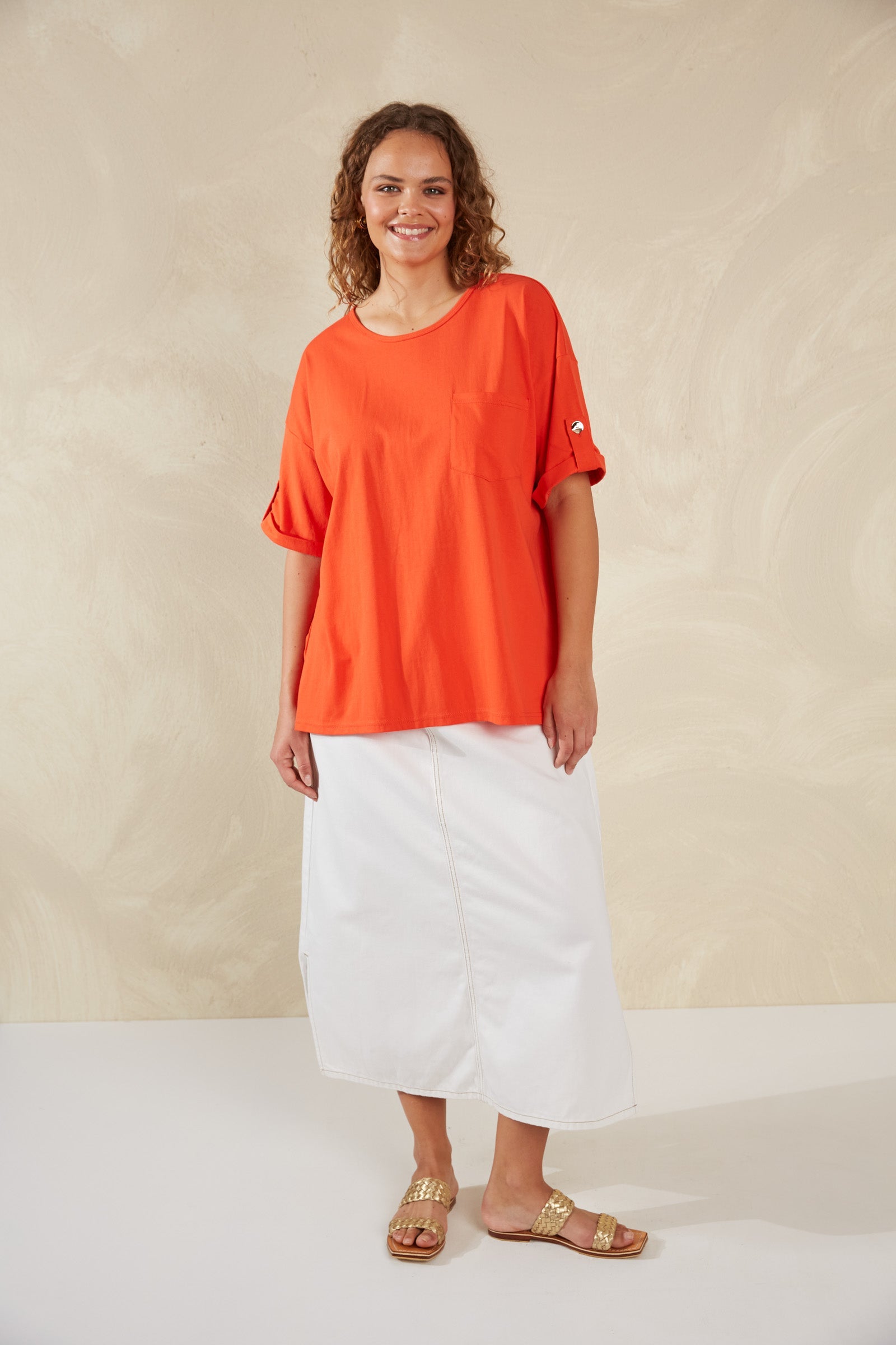 Ravello Tshirt - Aperol - The Haven Co