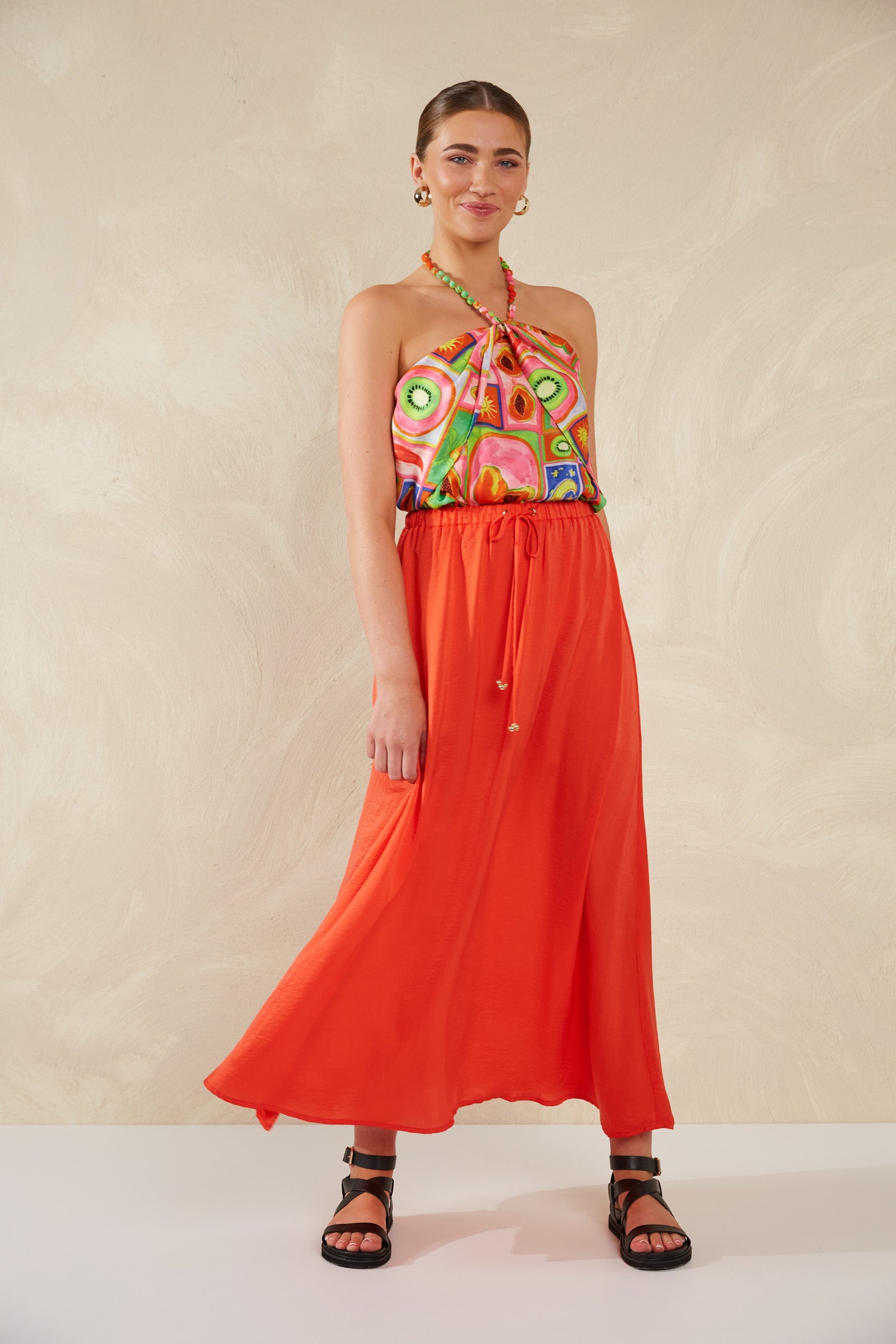 Portofino Maxi Skirt - Aperol - The Haven Co
