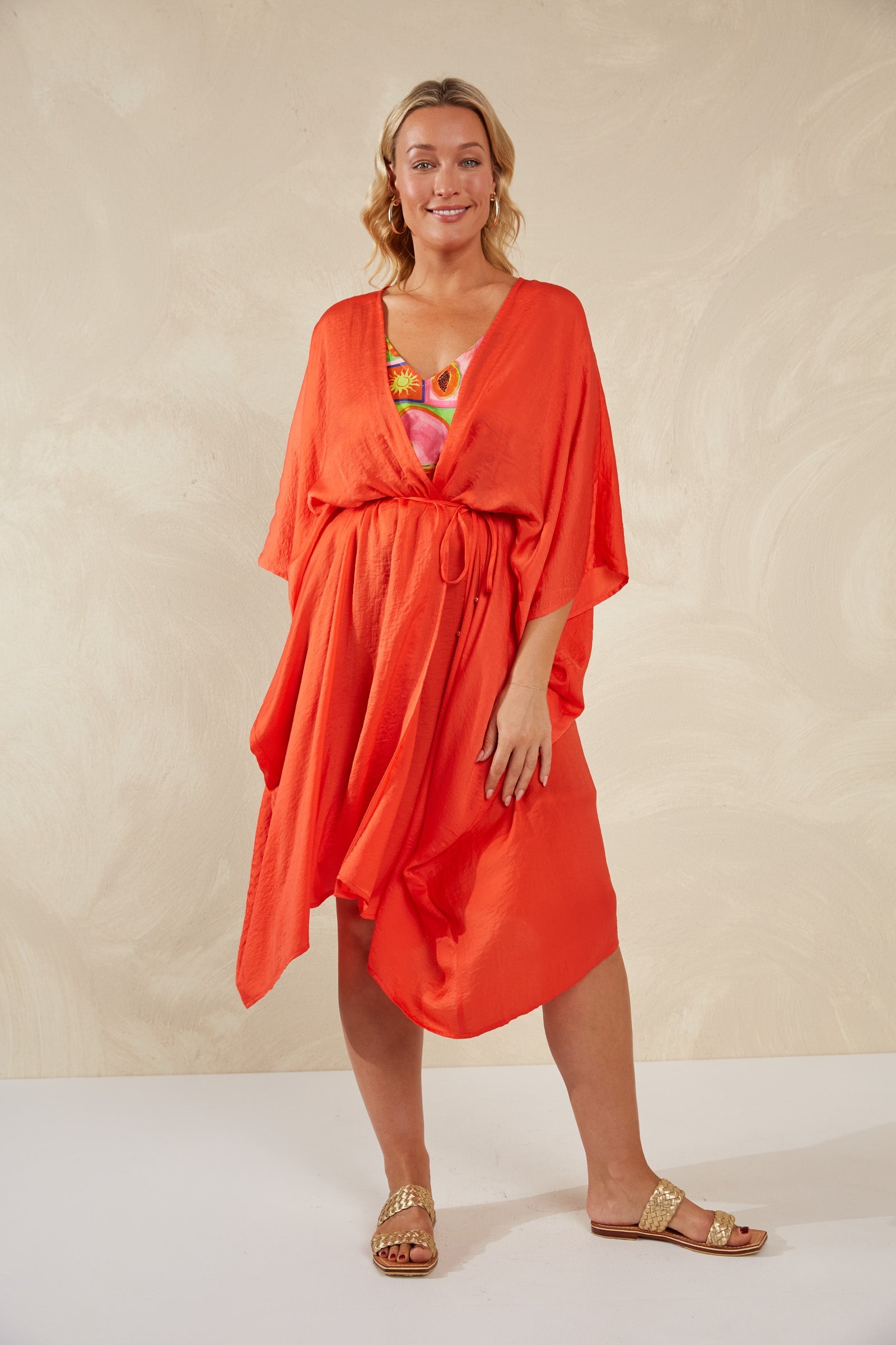 Portofino Tie Cape - Aperol - The Haven Co