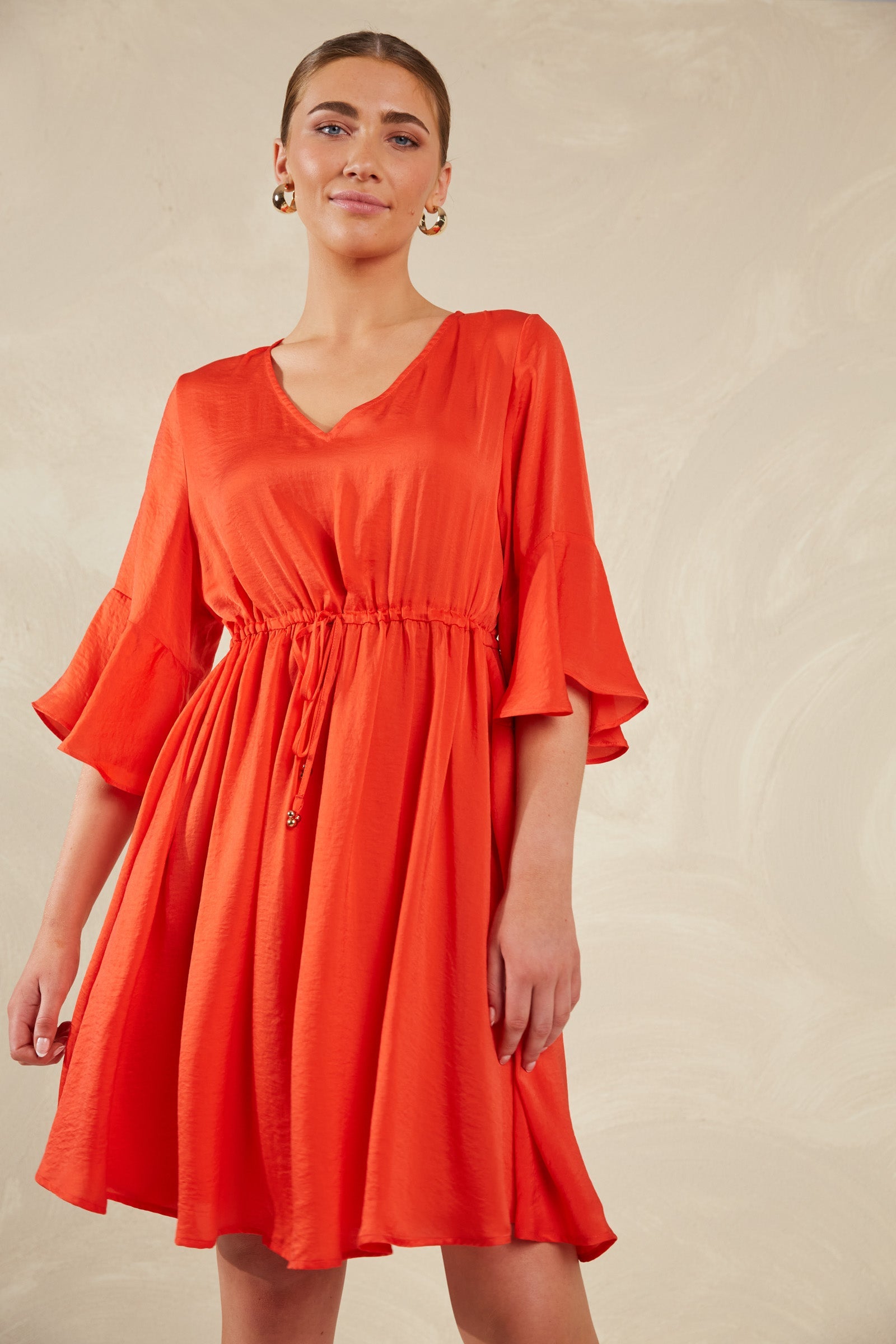 Portofino Tie Dress - Aperol - The Haven Co