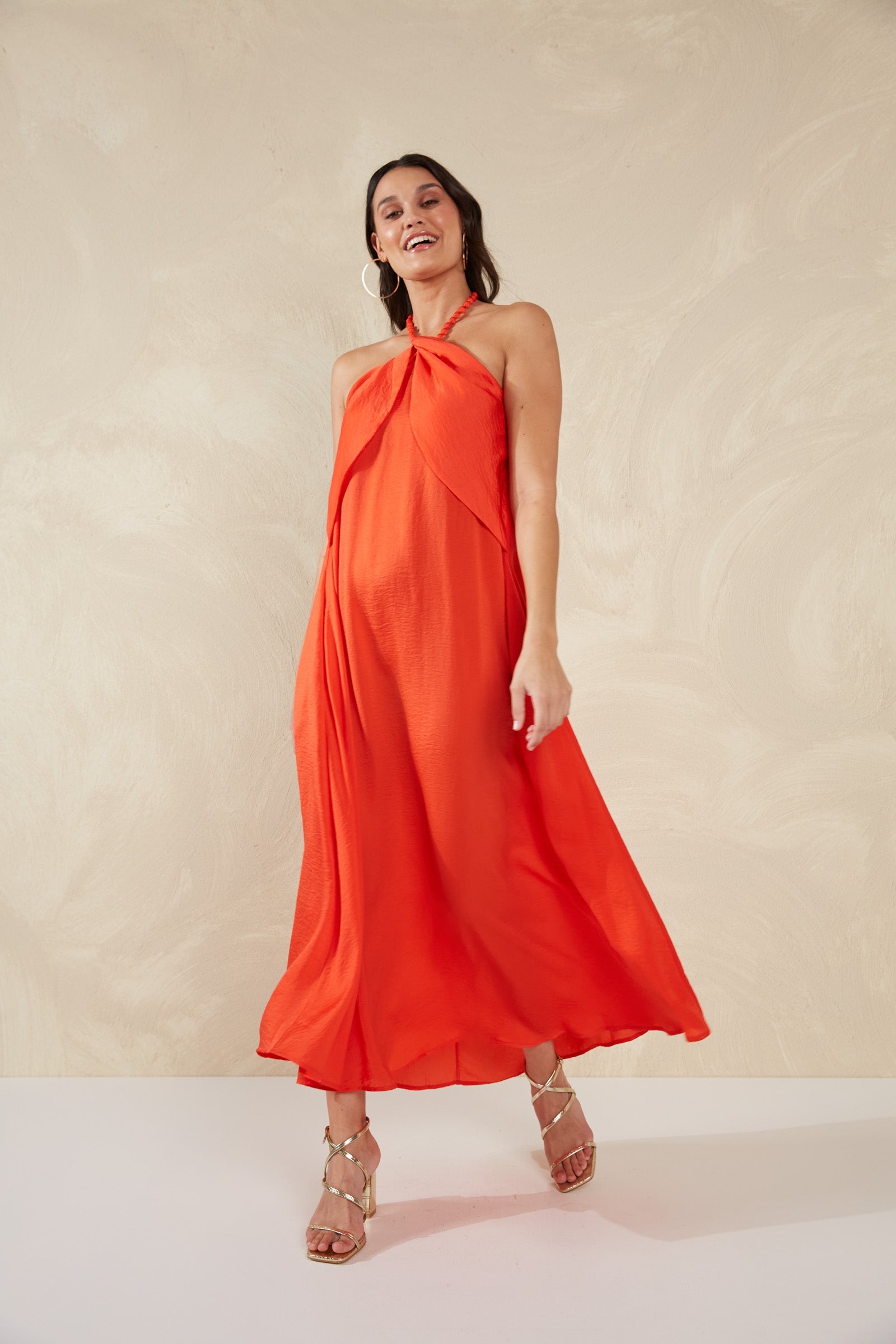 Portofino Halter Maxi - Aperol - The Haven Co