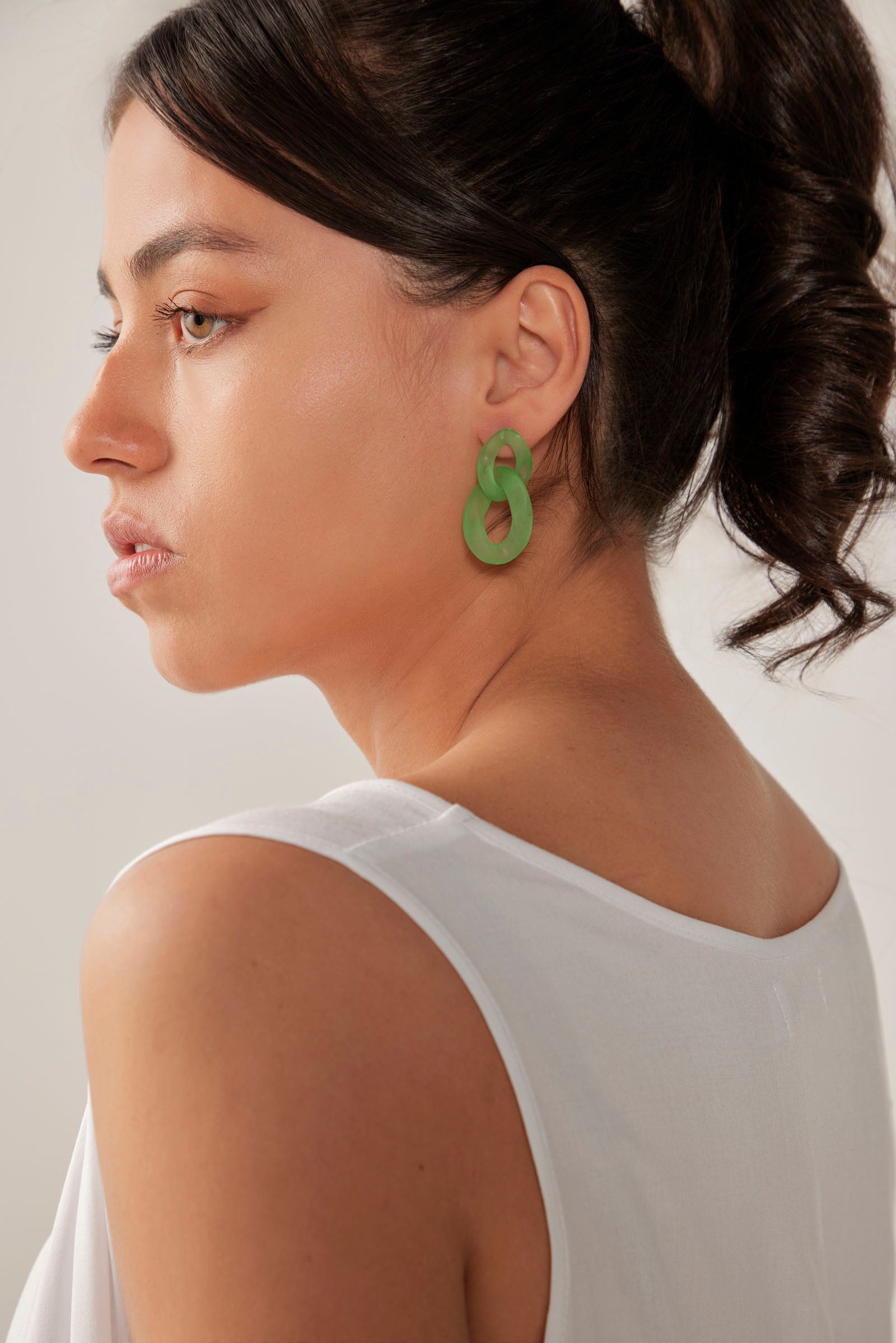 Isola Link Earring - Verde