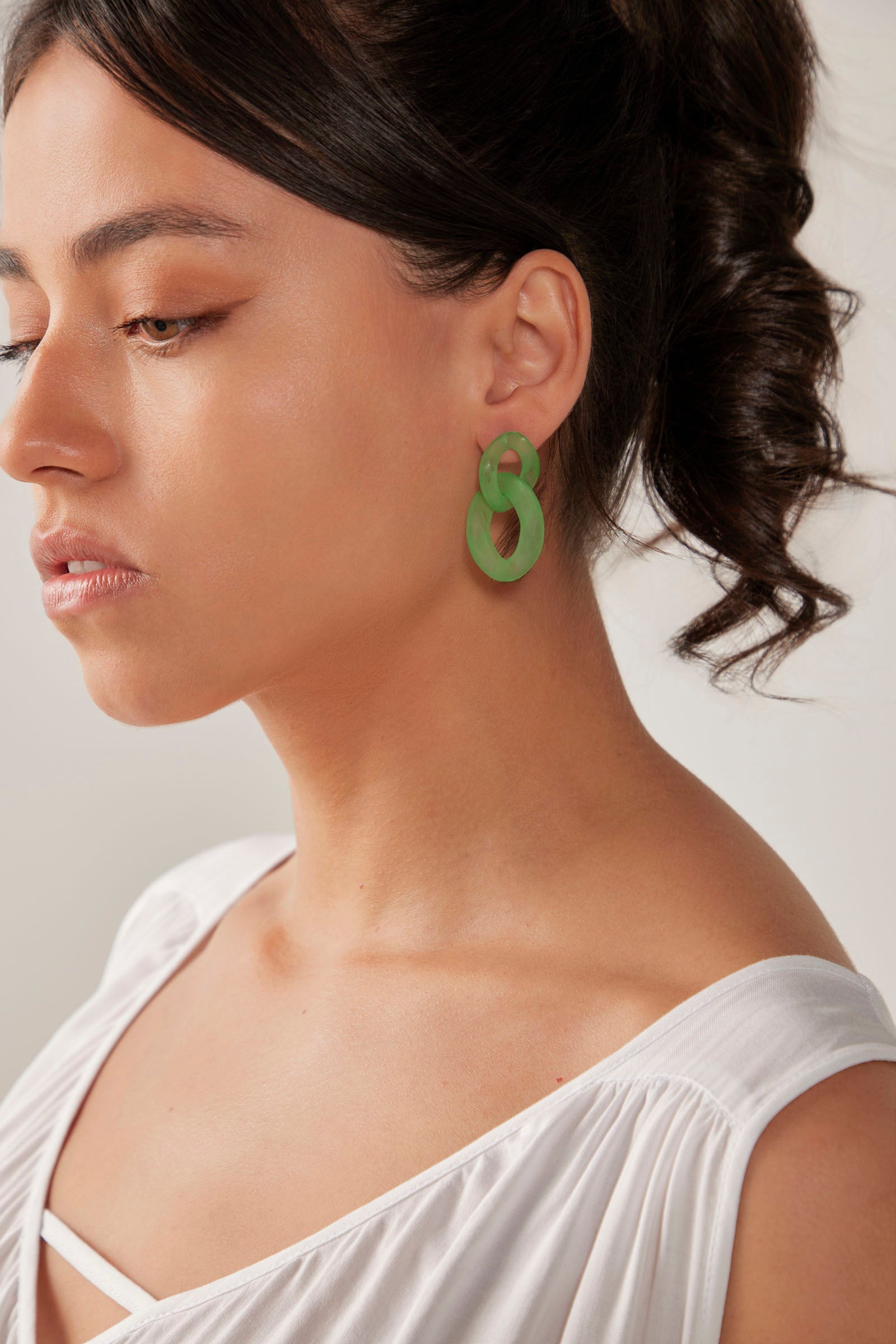 Isola Link Earring - Verde