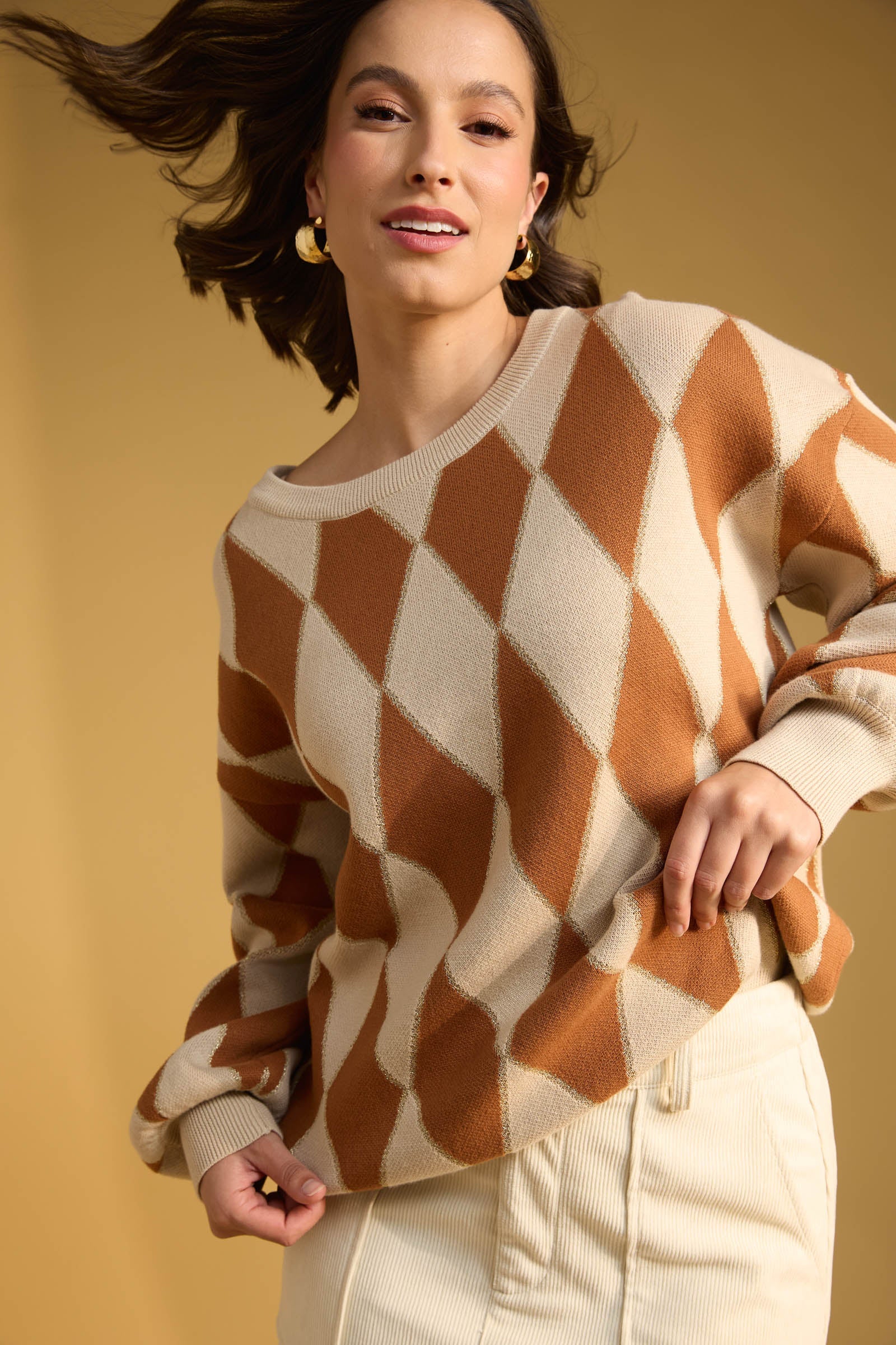 Casablanca Lurex Jumper - Sand/Dune
