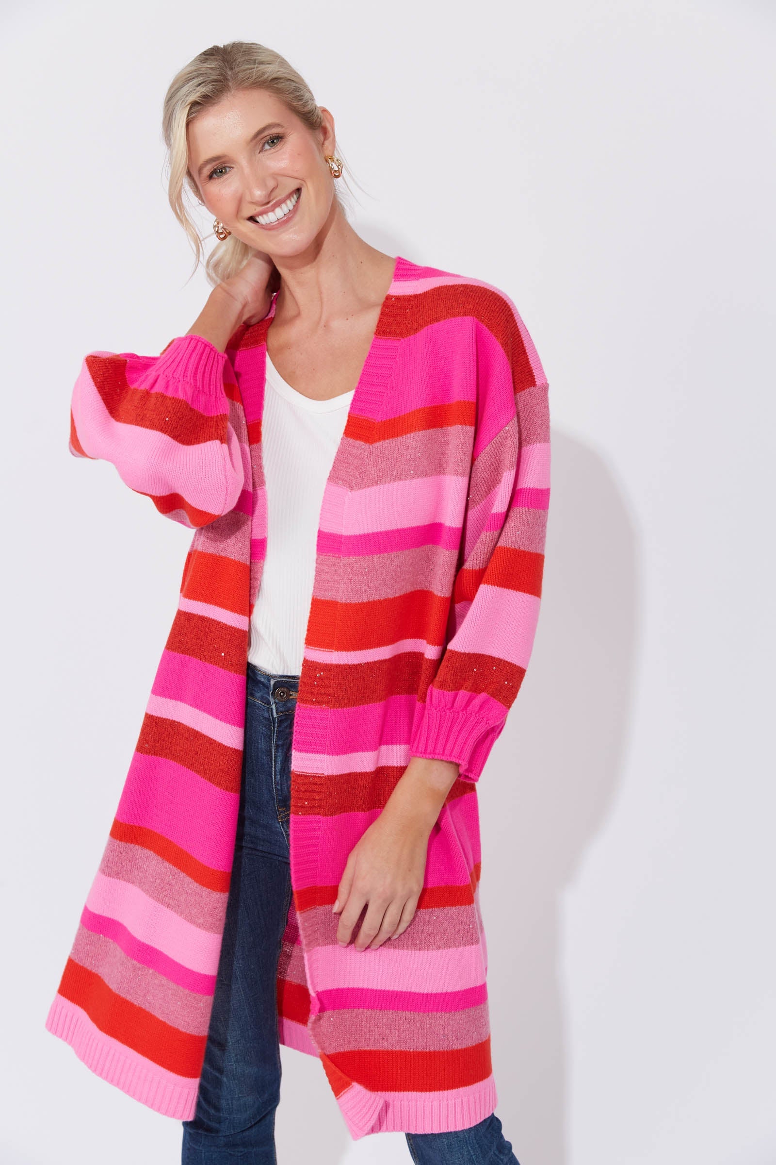 Yuma Cardigan - Chilli/Pink