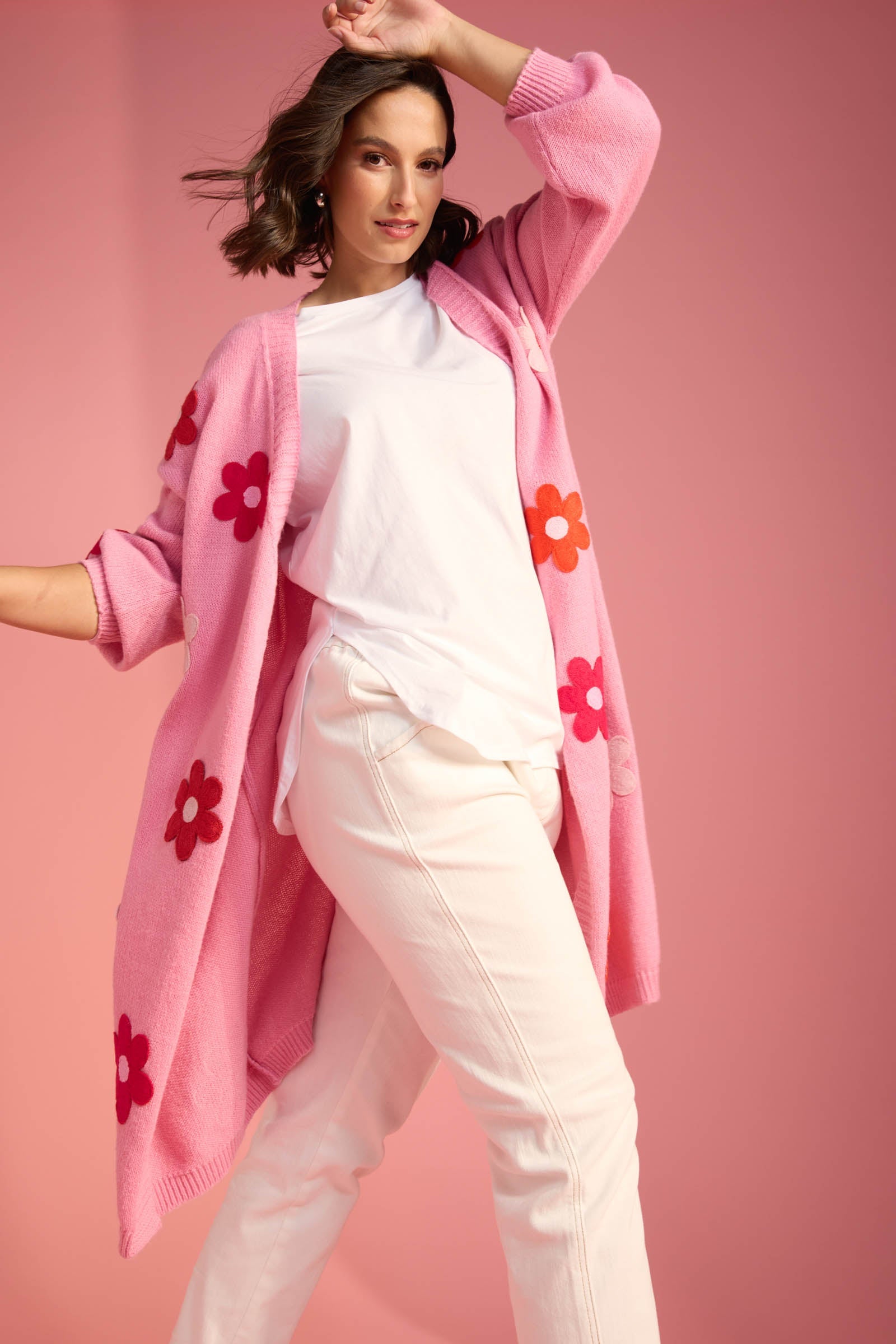 Delphi Cardigan - Chilli/Pink