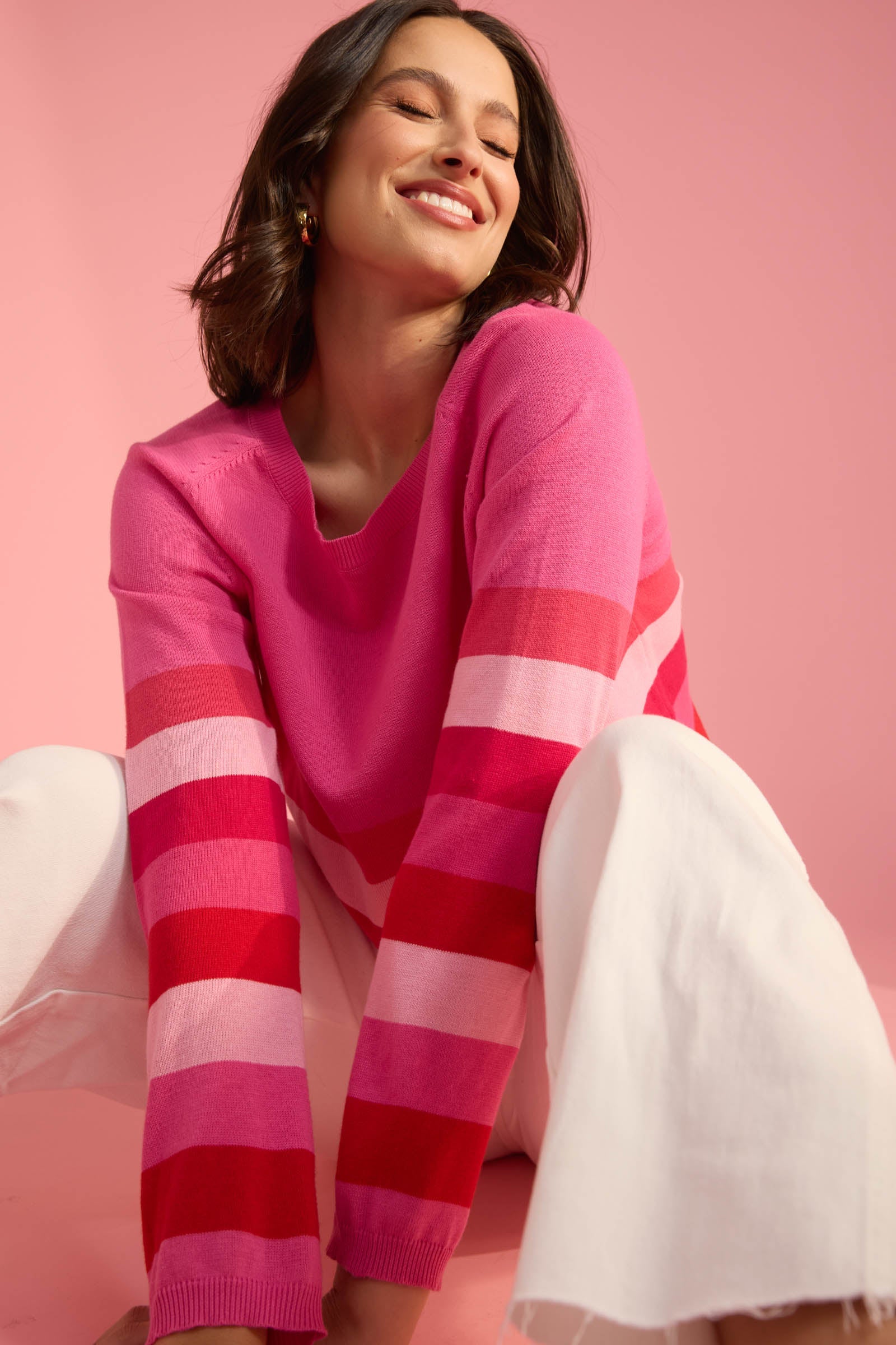 Florida Stripe Jumper - Pink