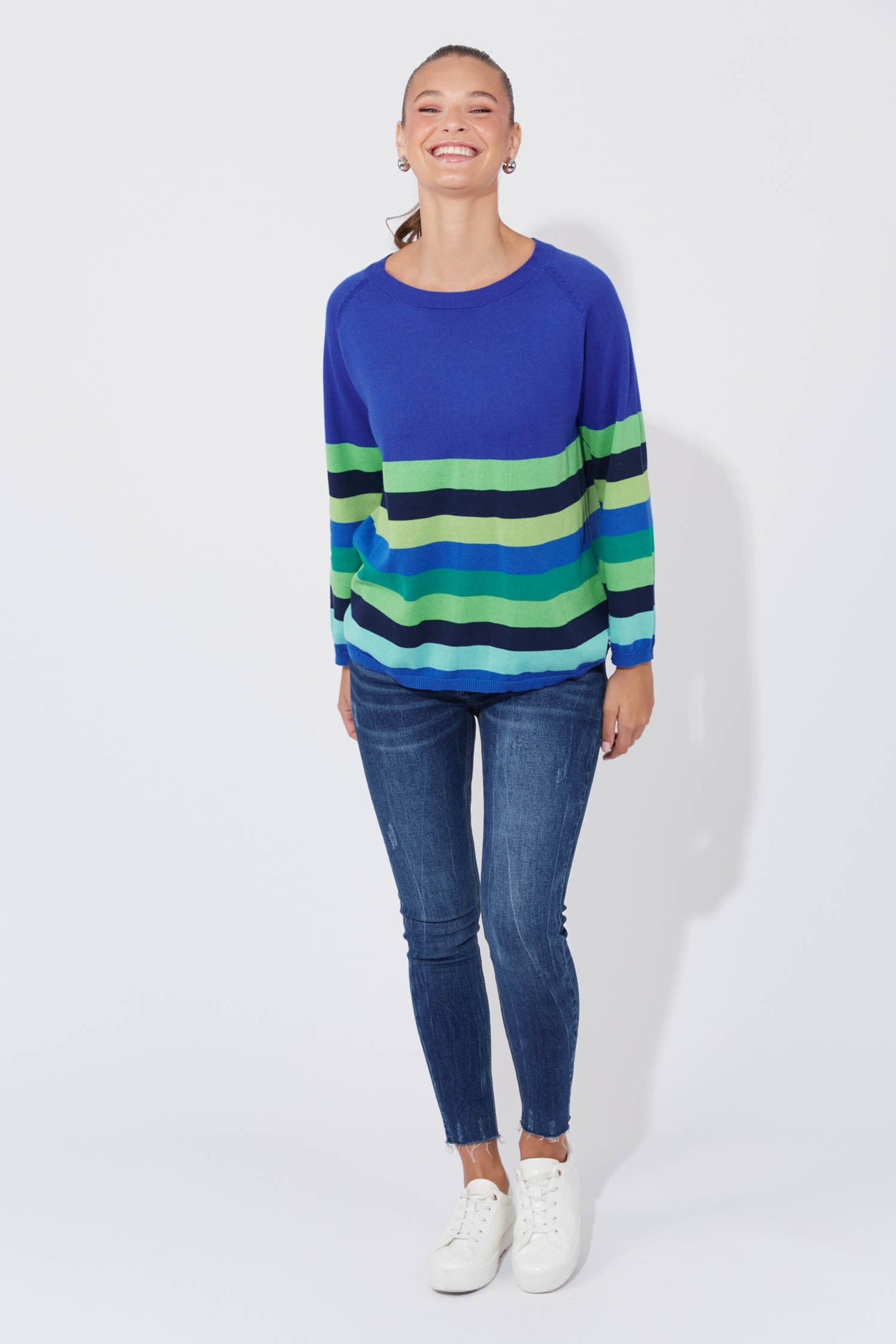 Florida Stripe Jumper - Cobalt