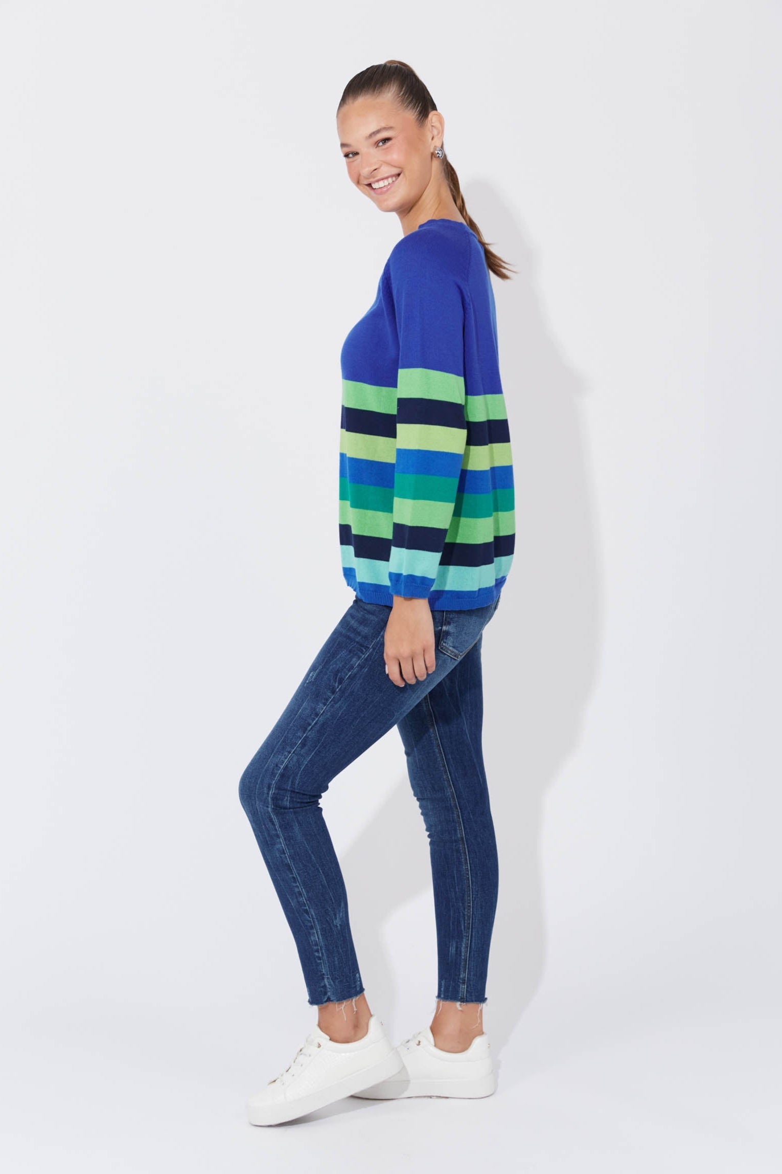 Florida Stripe Jumper - Cobalt