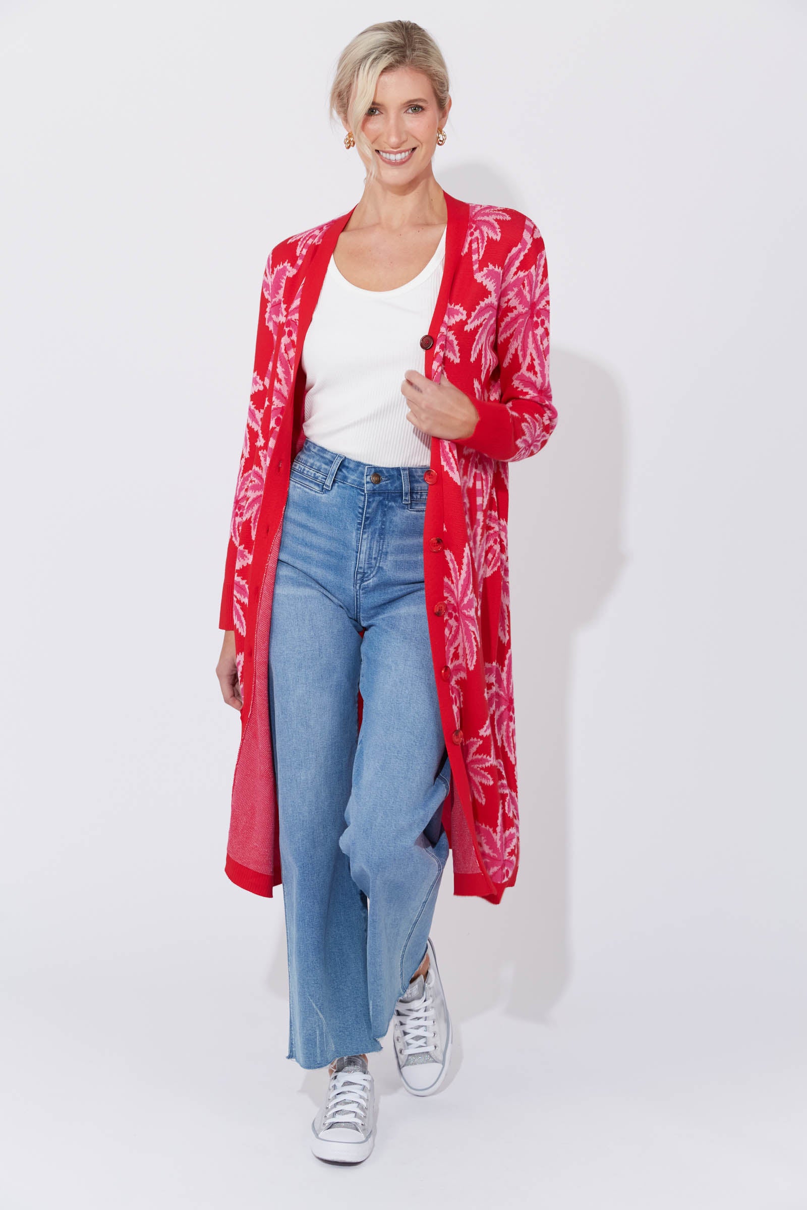 Miami Cardigan Dress - Chilli/Pink