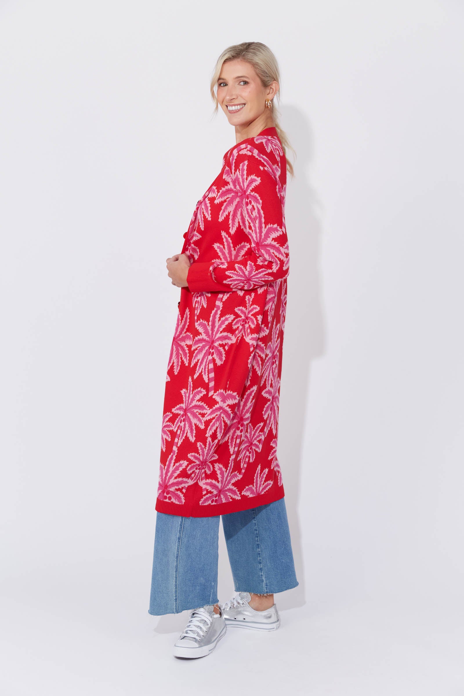 Miami Cardigan Dress - Chilli/Pink