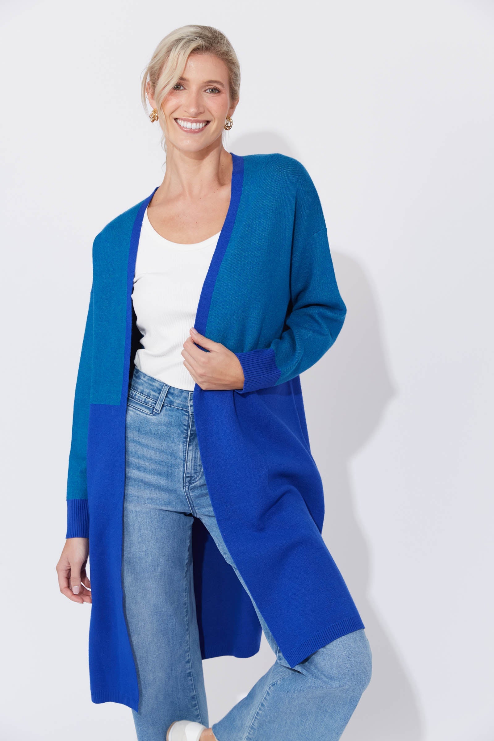 Cyprus Cardigan - Blue/Oasis