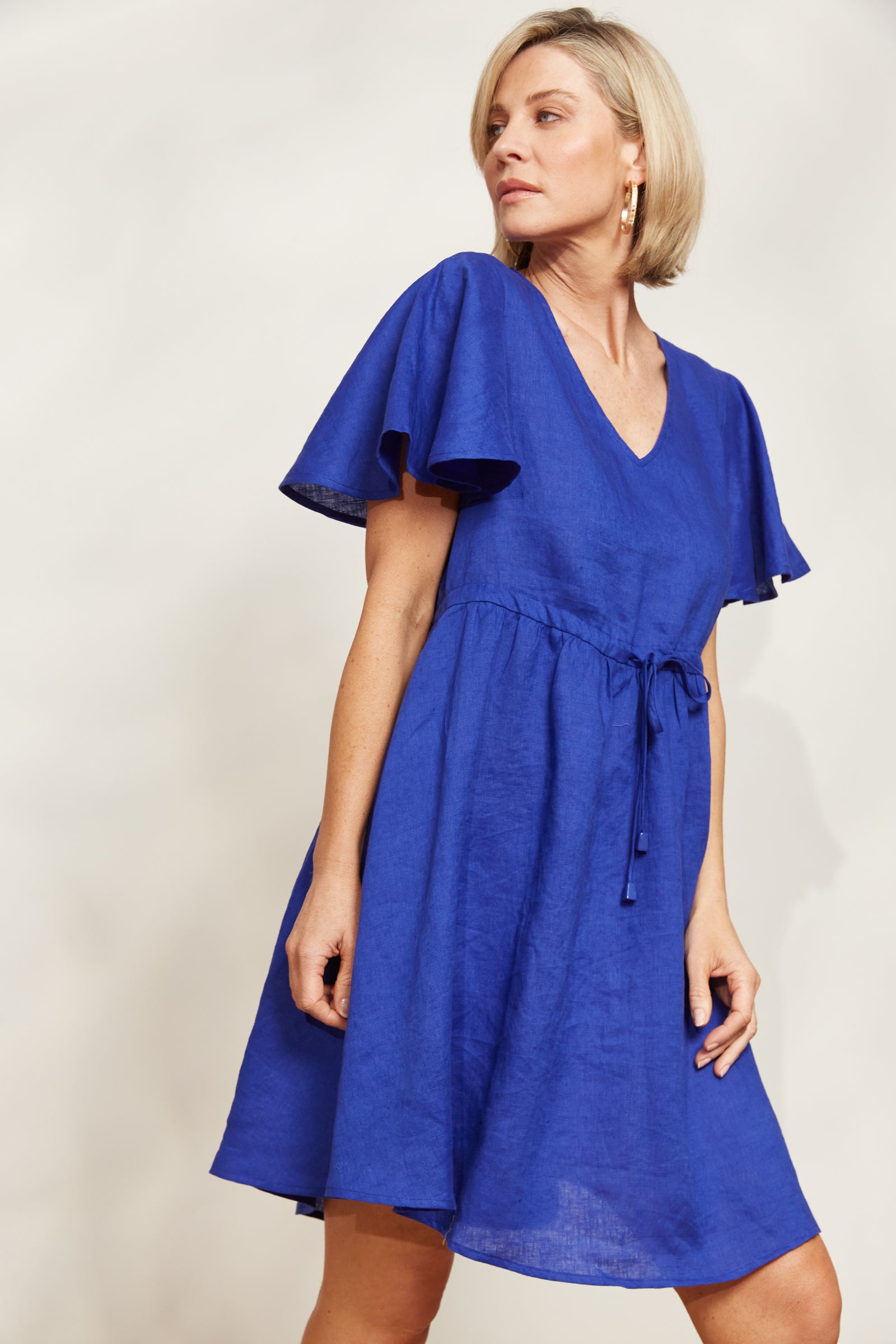 Halcyon Tie Dress - Cobalt
