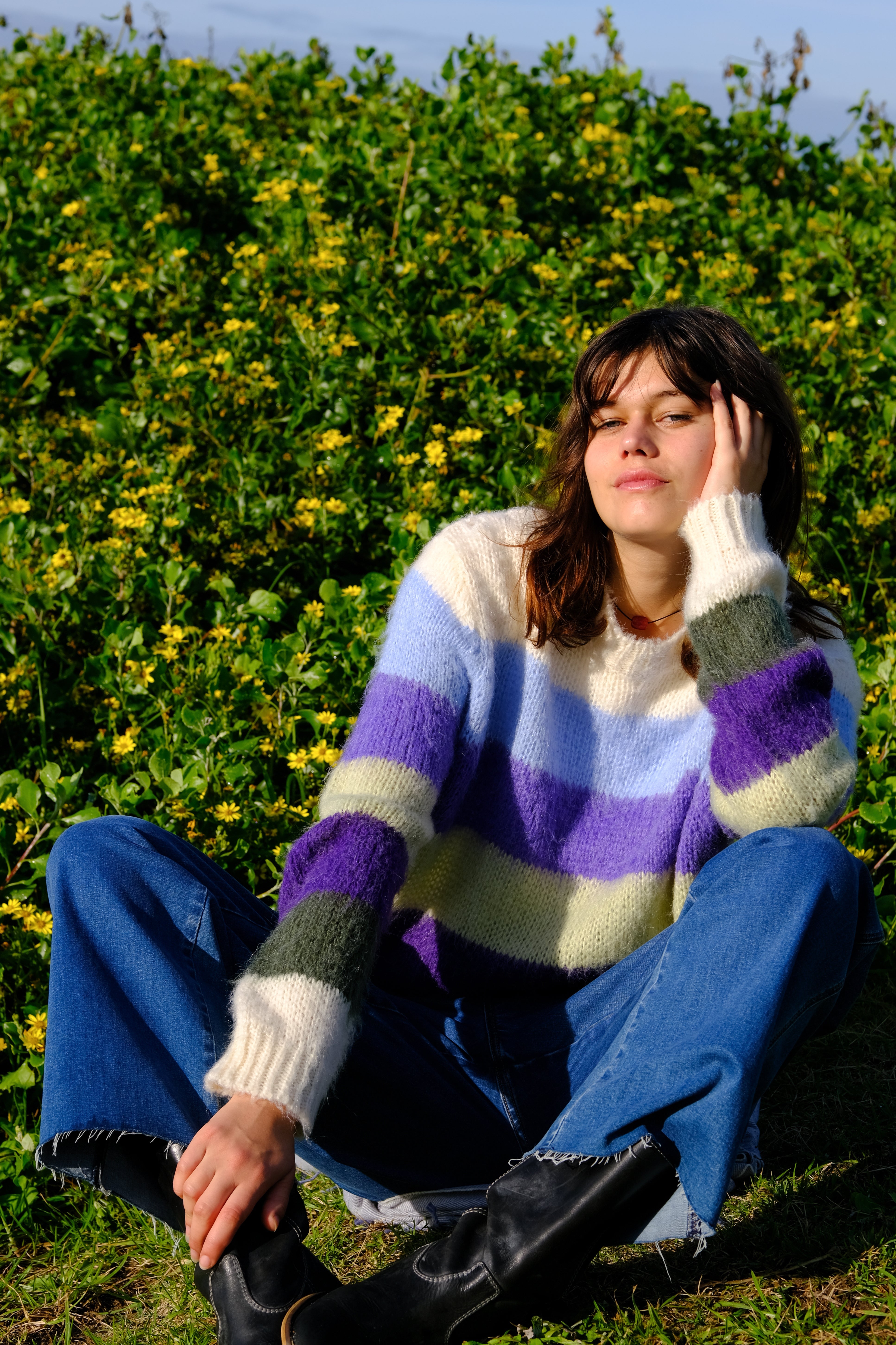Pallas Stripe Jumper - Violet