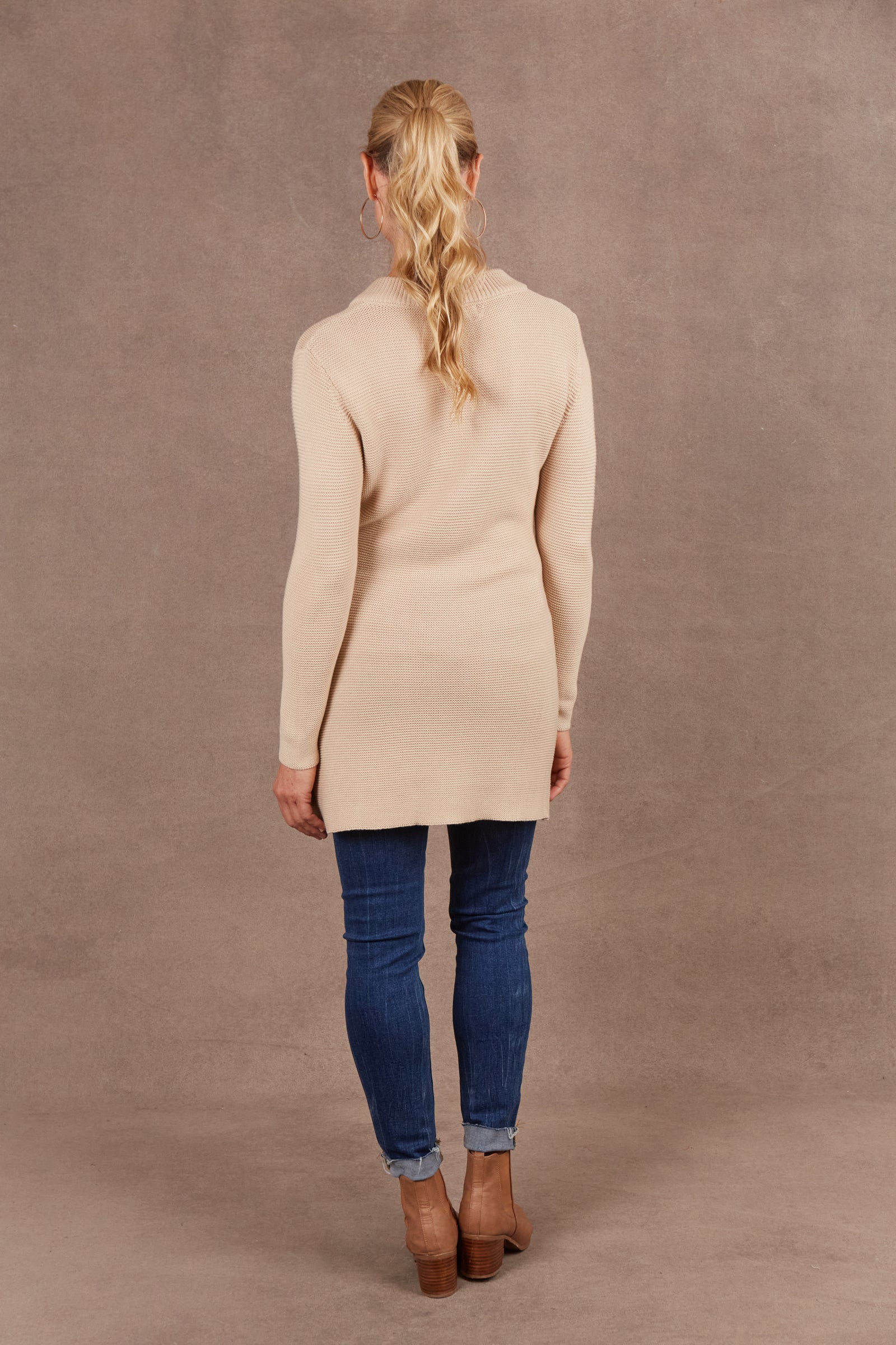 Britons Button Knit Top/Dress - Oat