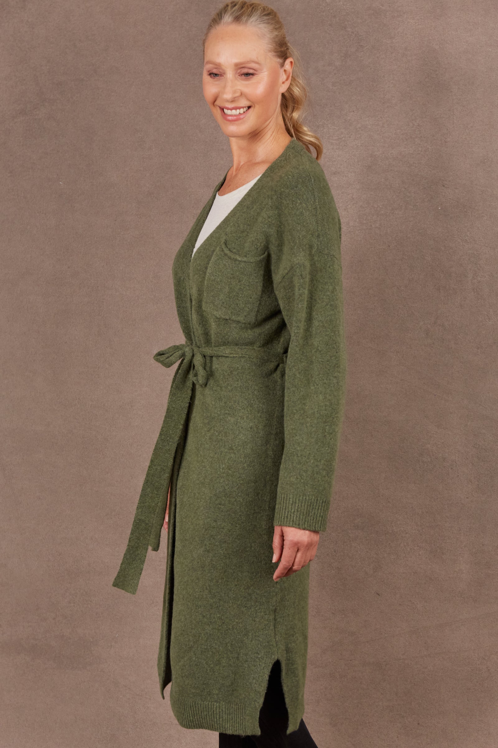 Paarl Longline Cardigan - Moss