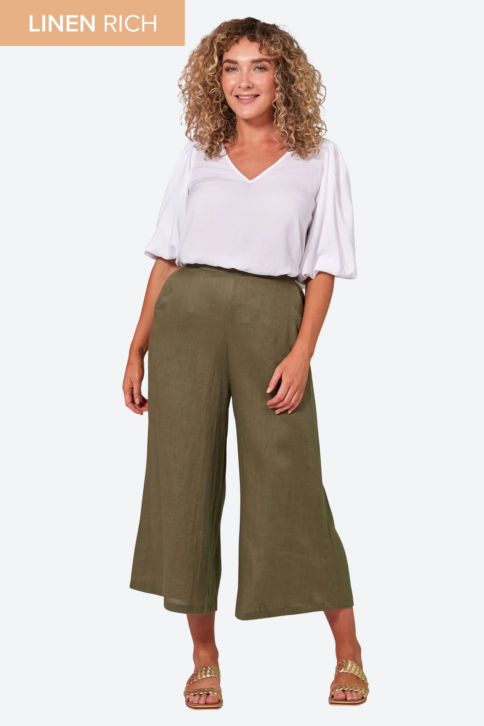 Studio Crop Pant - Khaki