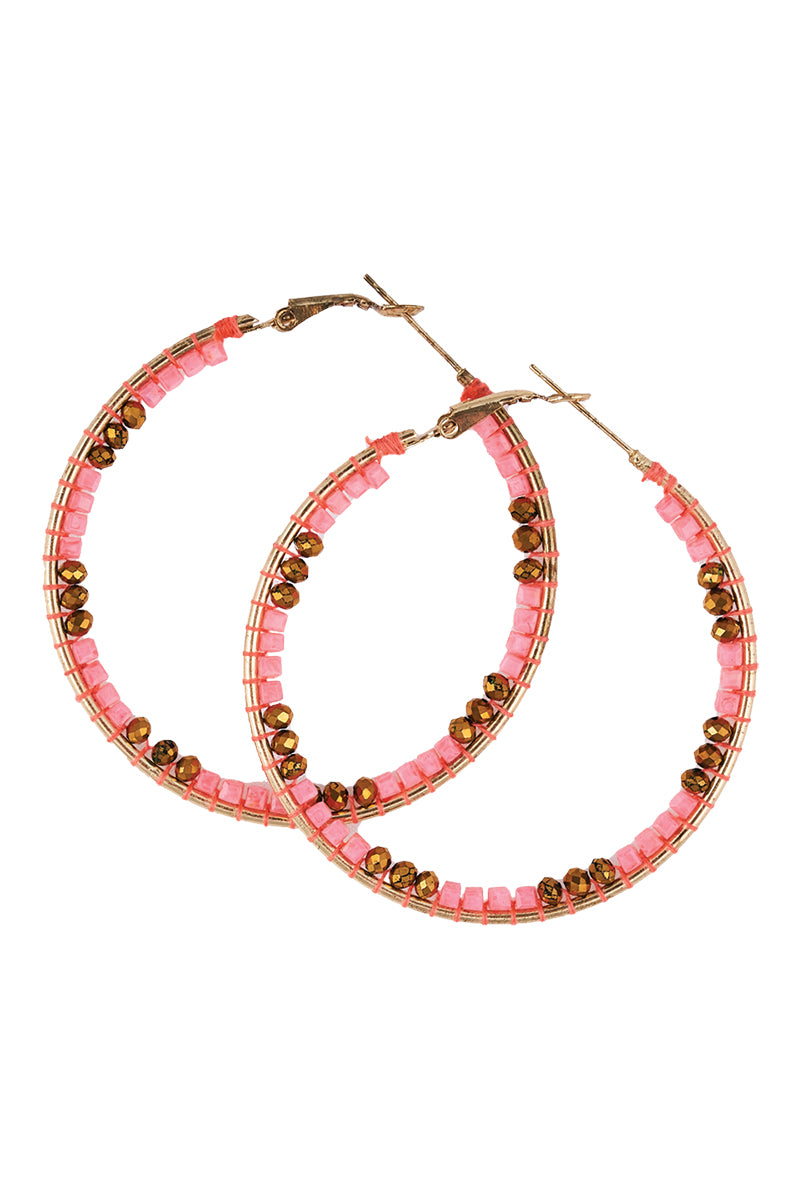 Panzi Beaded Hoop - Neon